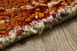 Ručně tkaný vlněný koberec BERBER BJ1020 Boujaad berber Boho, béžový / oranžový