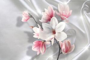 Tapeta nádherná bílá magnolie - 300x200 cm