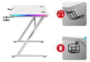 PC stolek Hyperion 2.5 (bílá + vícebarevná) (s LED osvětlením). 1087504