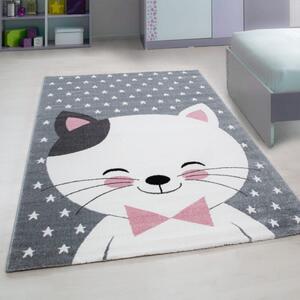 Dětský koberec Kids Kočička růžový