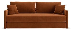 Sametová rozkládací pohovka v terakotové barvě 209 cm Shannon – Cosmopolitan Design