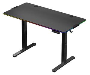 Elektricky nastavitelný PC stolek Hyperion 8.2 (černá + vícebarevná) (s LED osvětlením). 1087526