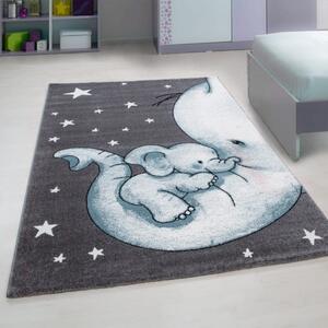 Dětský koberec Kids Spící sloník modrý