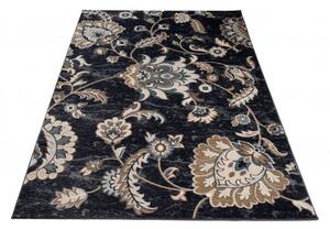 Makro Abra Kusový koberec DUBAI L426C Květy antracitový Rozměr: 200x300 cm