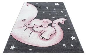 Dětský koberec Kids Spící slůně růžový