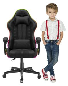 Dětská hrací židle HC - 1004 černá s osvětlením LED