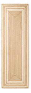 Krémový/v přírodní barvě oboustranný/ručně tkaný jutový běhoun 80x250 cm Looma – Hanse Home