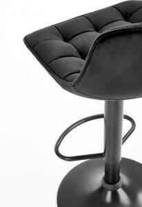 Barová židle H95, černá, látka / kov