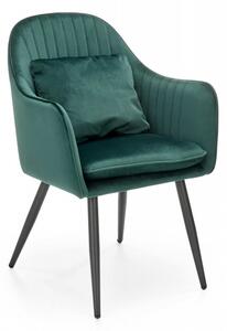 Čalouněná jídelní židle K464, tmavě zelená