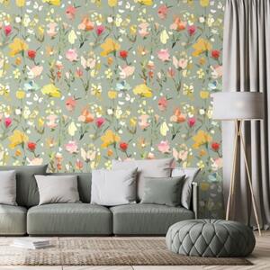 Samolepící tapeta abstraktní namalované květiny - 75x1000 cm