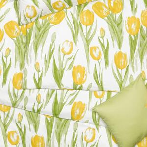 Povlečení SATÉN DESIGN tulips žlutozelená 140 x 200/70 x 90 cm