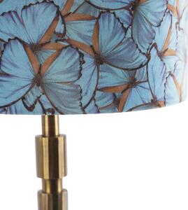 Stolní lampa ve stylu art deco bronzová 35 cm odstín motýl design - Torre