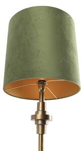 Stolní lampa bronzový sametový odstín zelená 40 cm - Diverso