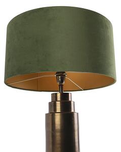 Stolní lampa ve stylu art deco bronzový sametový odstín zelený se zlatem 50cm - Bruut