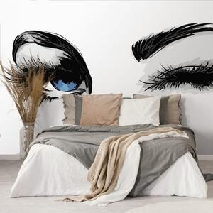 Samolepící tapeta mrkající ženské oči - 150x100 cm