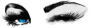 Tapeta mrkající ženské oči - 150x100 cm