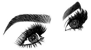 Tapeta minimalistické ženské oči - 300x200 cm