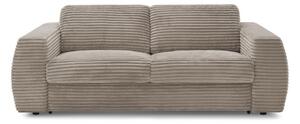 Taupe manšestrová pohovka na každodenní spaní/rozkládací 220 cm Hugo – Bobochic Paris