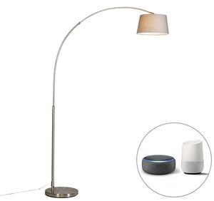 Inteligentní oblouková lampa ocelové stínítko šedá včetně WiFi A60 - Arc Basic