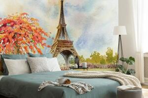 Samolepící tapeta Eiffelova věž v pastelových barvách - 375x250 cm