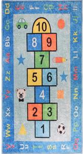 Modrý pratelný dětský hrací koberec 80x120 cm Hopscotch Blue – Vitaus