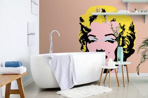 Samolepící tapeta pop art Marilyn Monroe na hnědém pozadí
