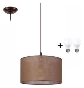 LED Lustr na lanku NOEL 1xE27/60W/230V hnědá