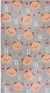 Šedý/hnědý pratelný dětský koberec 80x150 cm Cute Teddies – Vitaus