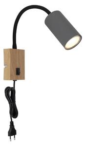 Globo 57911WG - Flexibilní nástěnná lampa ROBBY 1xGU10/25W/230V šedá/hnědá