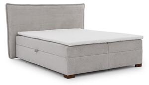 Světle šedá boxspring postel s úložným prostorem 140x200 cm Lysa – Ropez