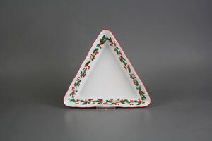 Bohemia Porcelán 1987 Mísa trojhranná 20cm Verona Vánoční Cesmína KCL