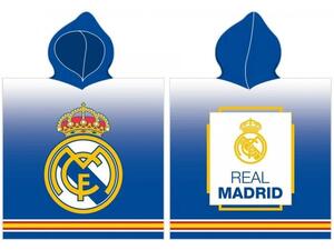 Dětské koupací pončo - chlapecká osuška s kapucí FC Real Madrid - 100% bavlna - 55 x 110 cm