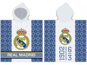 Dětské pončo - fotbalová osuška s kapucí FC Real Madrid - motiv 1902 - 100% bavlna - 60 x 120 cm