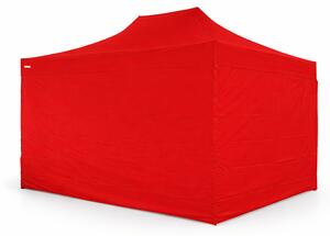Nůžkový párty stan 3x4,5 m ALU Standard – 4 plné bočnice barva Červená