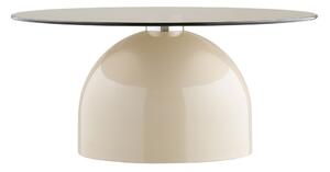 Béžový kulatý konferenční stolek se skleněnou deskou ø 70 cm Ravello – House Nordic