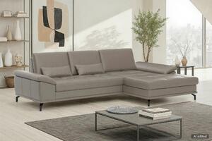 ROHOVÁ SEDAČKA, kůže, šedá Sit & More - Sedací soupravy, Online Only