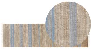 Jutový koberec 80 x 300 cm béžový/modrý TALPUR