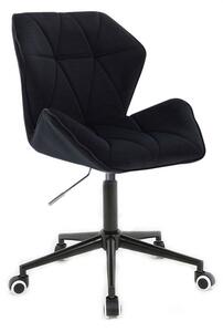 LuxuryForm Židle MILANO MAX VELUR na černé podstavě s kolečky - černá