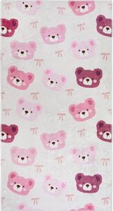 Růžový/slonovinový pratelný dětský koberec 80x150 cm Cute Teddies Pink – Vitaus