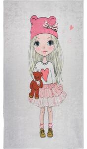 Pratelný dětský koberec 80x120 cm Cute Girl and the Bear – Vitaus