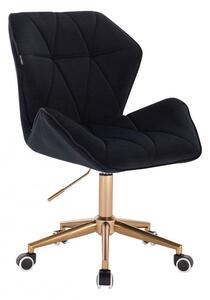 LuxuryForm Židle MILANO MAX VELUR na zlaté základně s kolečky - černá