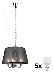 Reality - LED Lustr na řetězu CIMA 5xE14/40W/230V černá