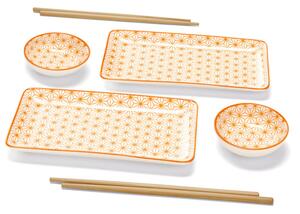 ERNESTO® Sada na sushi, 8dílná (bílá/oranžová) (100352008002)