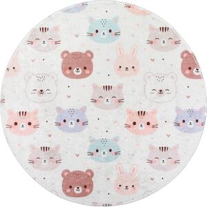 Slonovinový pratelný dětský koberec ø100 cm Cute Animals – Vitaus