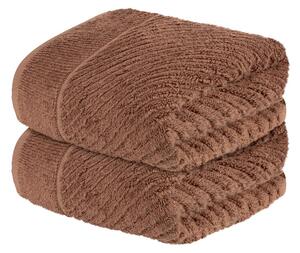 LIVARNO home Froté ručník, 50 x 100 cm, 2 kusy (hnědá) (100352212003)