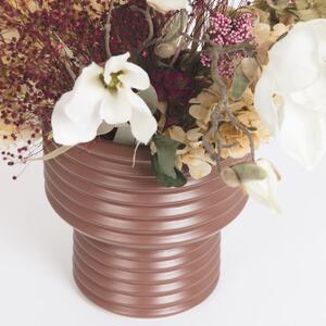 Červeno hnědá keramická váza Kave Home Aleray 19 cm