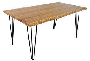 Moderní stoly Jídelní stůl HAIRPIN masiv dub/ocel
