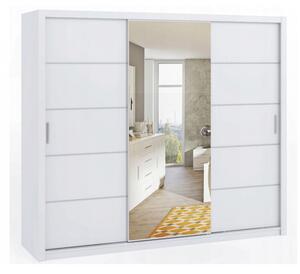 Skříň s posuvnými dveřmi a zrcadlem 250 BRYAN - bílá
