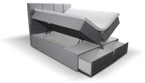 Čalouněná postel s úložným prostorem a šuplíky 160x200 GARIK - starorůžová