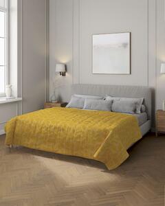 Přehoz s podélným prošitím barva žlutá látka pletený vzor, vzorované